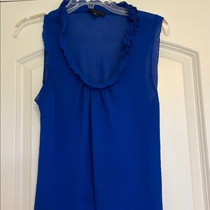 Willi Smith Royal Blue Ruffled Tank Top • L